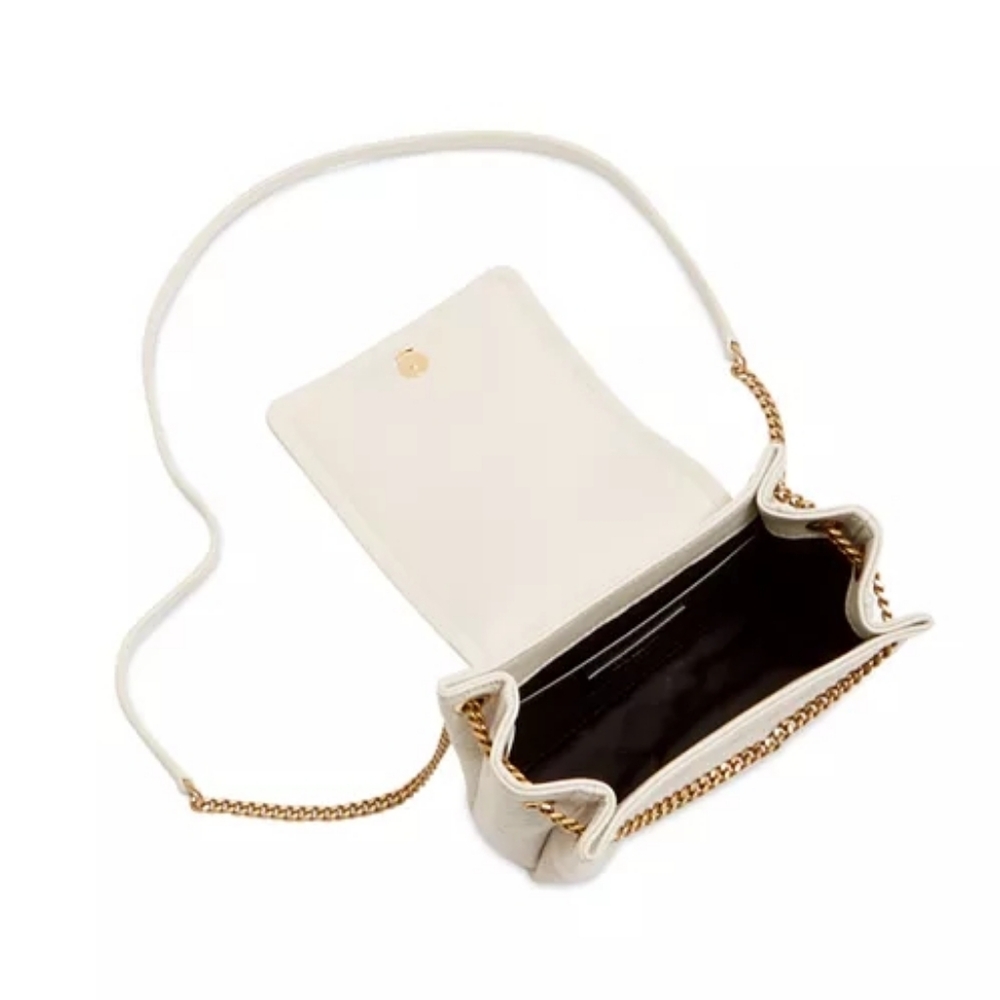 Like NEW! YSL SAINT LAURENT Nolita Mini Blanc Vintage Lambskin Shoulder Bag GABY - Picture 5 of 16